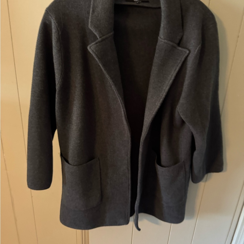 Quince Charcoal Open Front Blazer size large